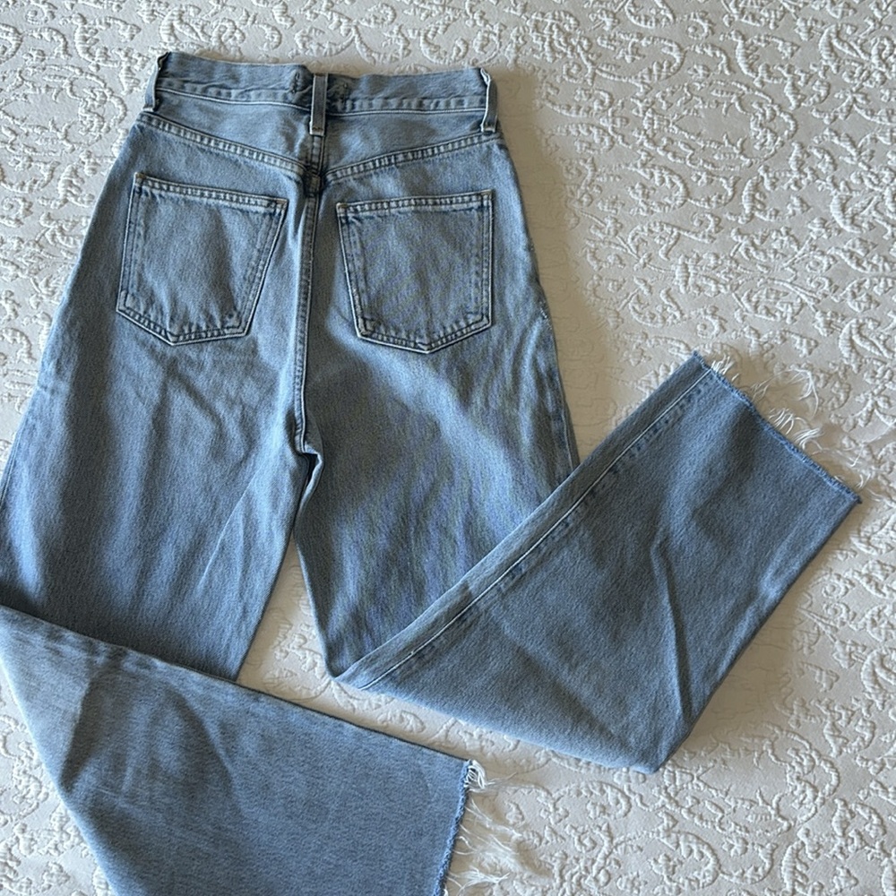 Agolde Folded Waistband Straight Leg Jeans in Sideline - Picture 13 of 14